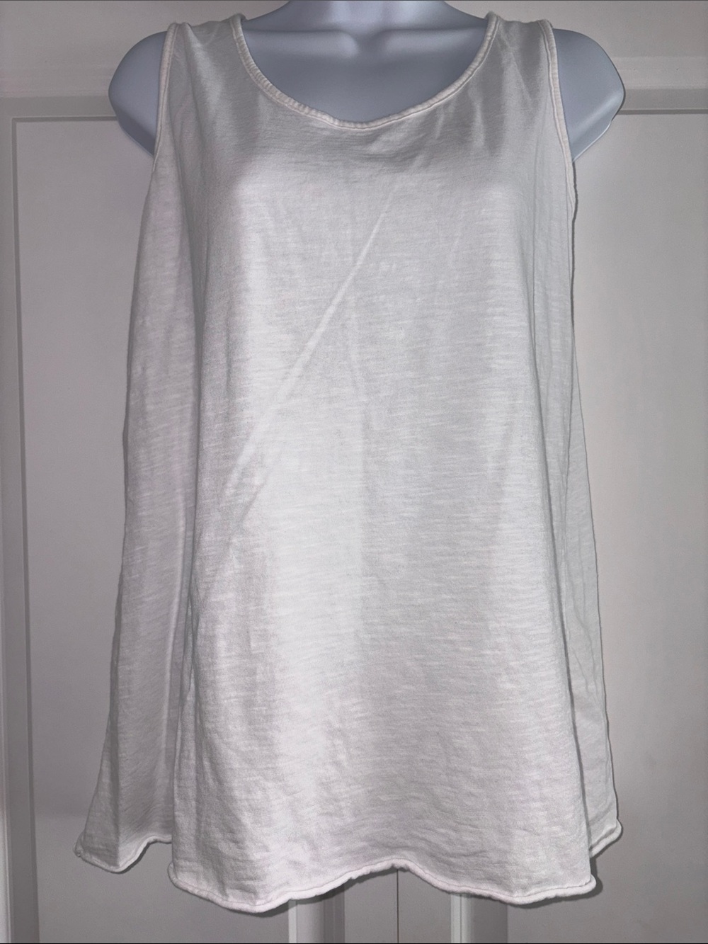 Made in Italy, 100% cotton white tank top - See Measurements- Size L